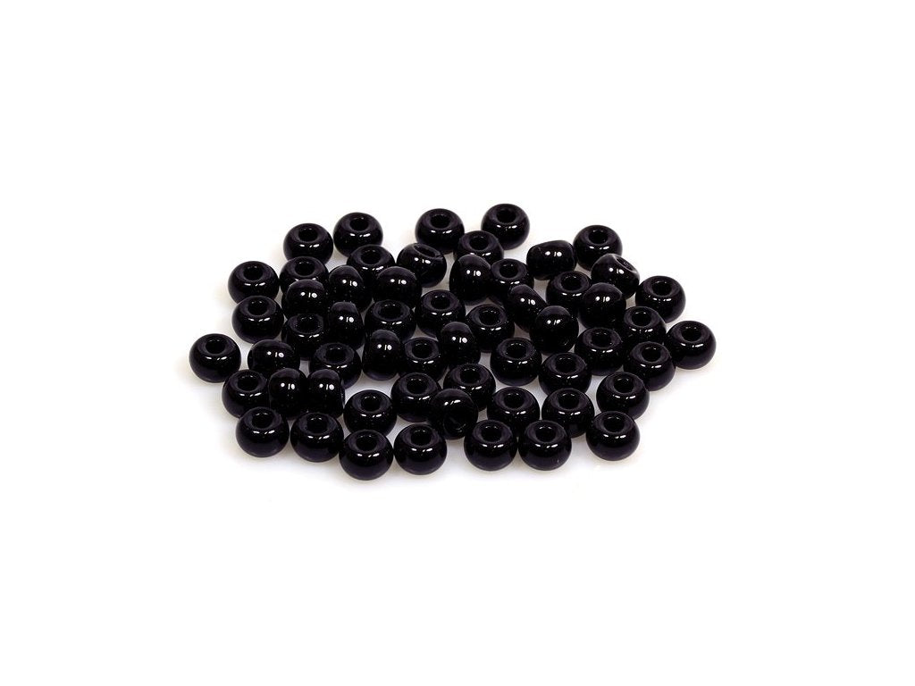 Rocailles PRECIOSA seed beads Jet Black Glass Czech Republic