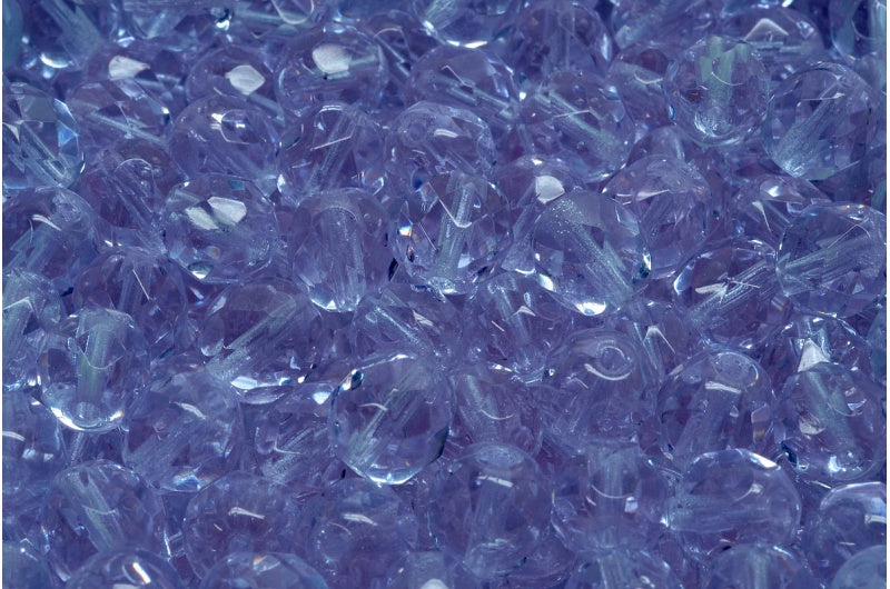 Fire Polished Faceted Beads Round, Transparent Light Amethyst (20300), Bohemia Crystal Glass, Czech Republic