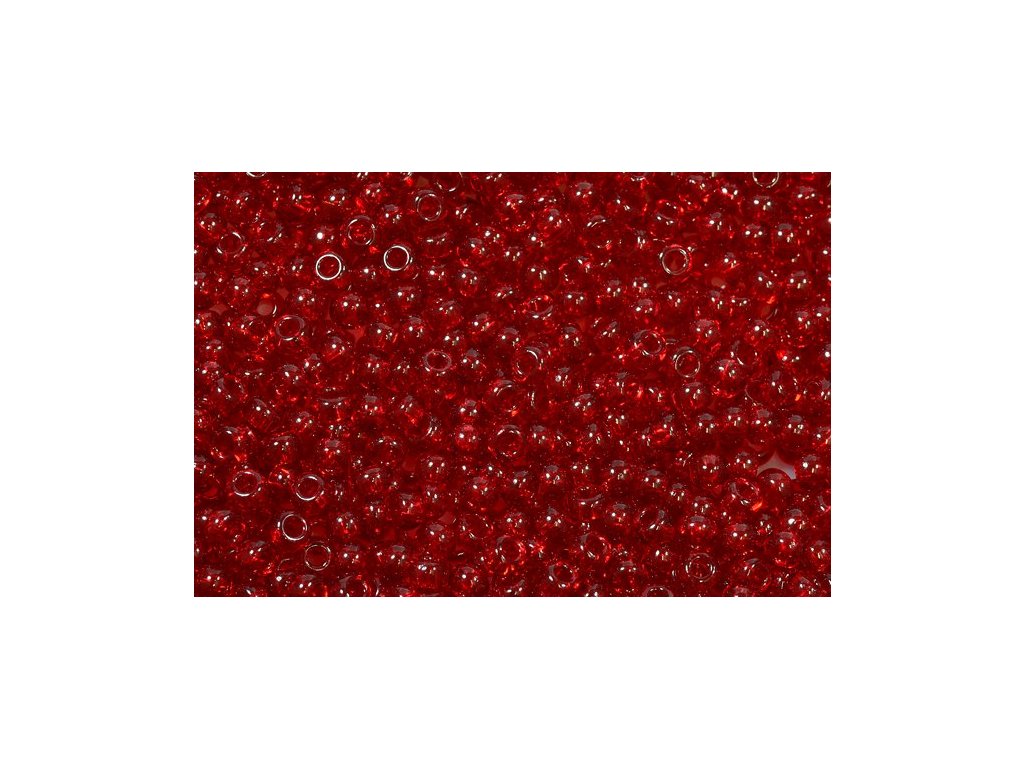 Rocailles Seed Beads Preciosa Ornela Transparent Red Glass Czech Republic