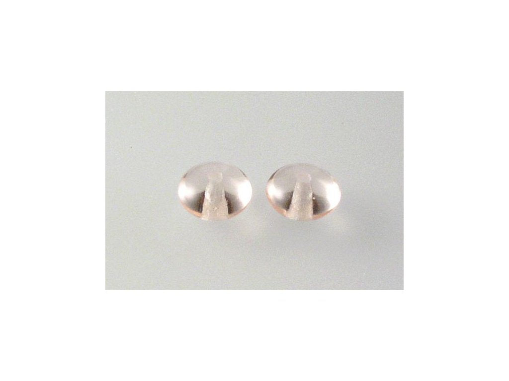 Rondelle Bagel Beads Transparent Pink Glass Czech Republic