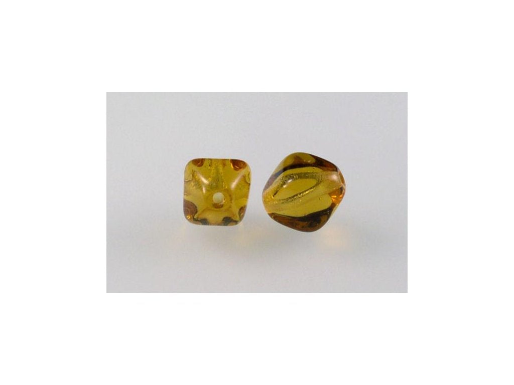Bicone Lucern Pressed Beads Topaz Glass Czech Republic