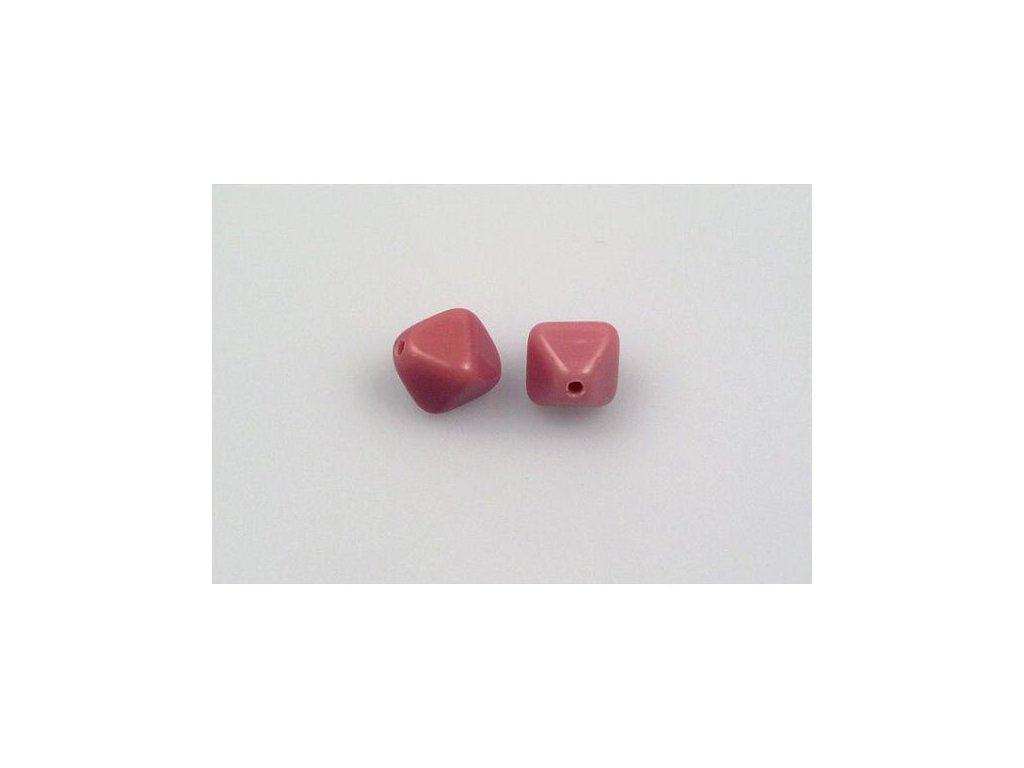 Bicone Lucern Pressed Beads Opaque Pink Glass Czech Republic