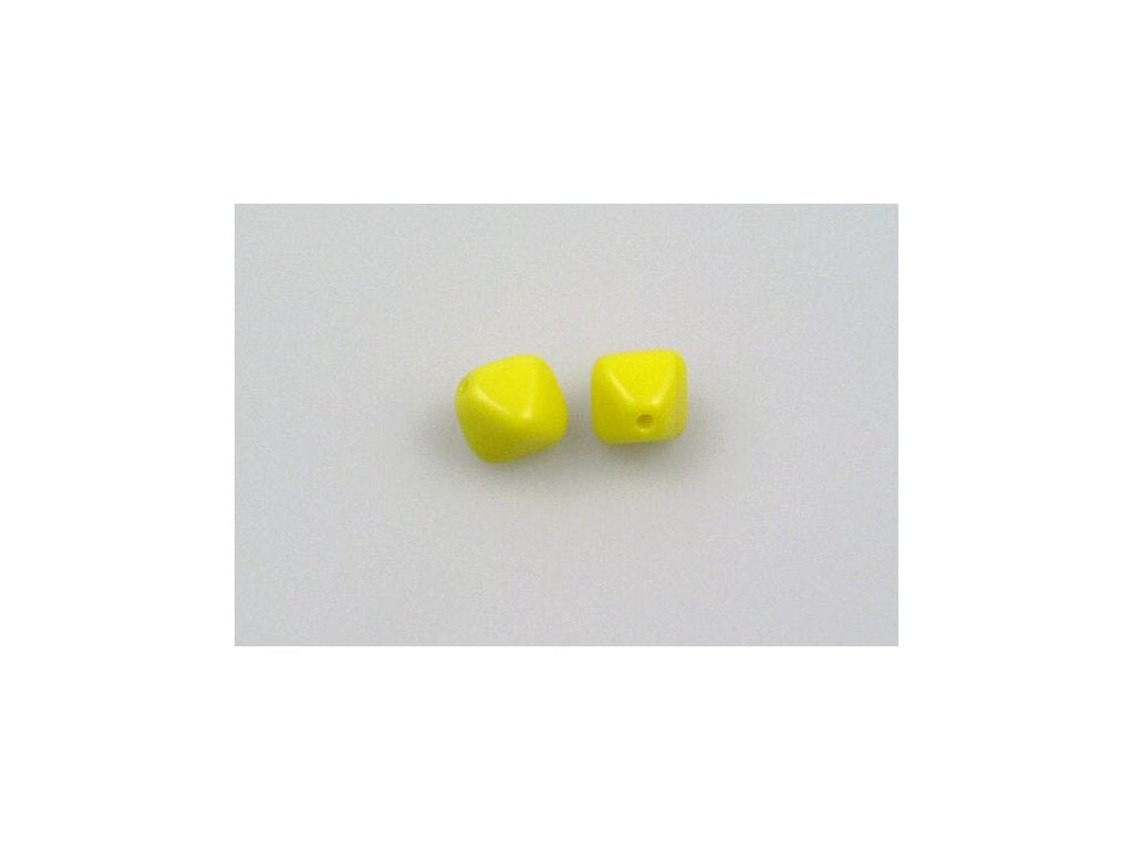 Bicone Lucern Pressed Beads Bright Yellow Glass Czech Republic