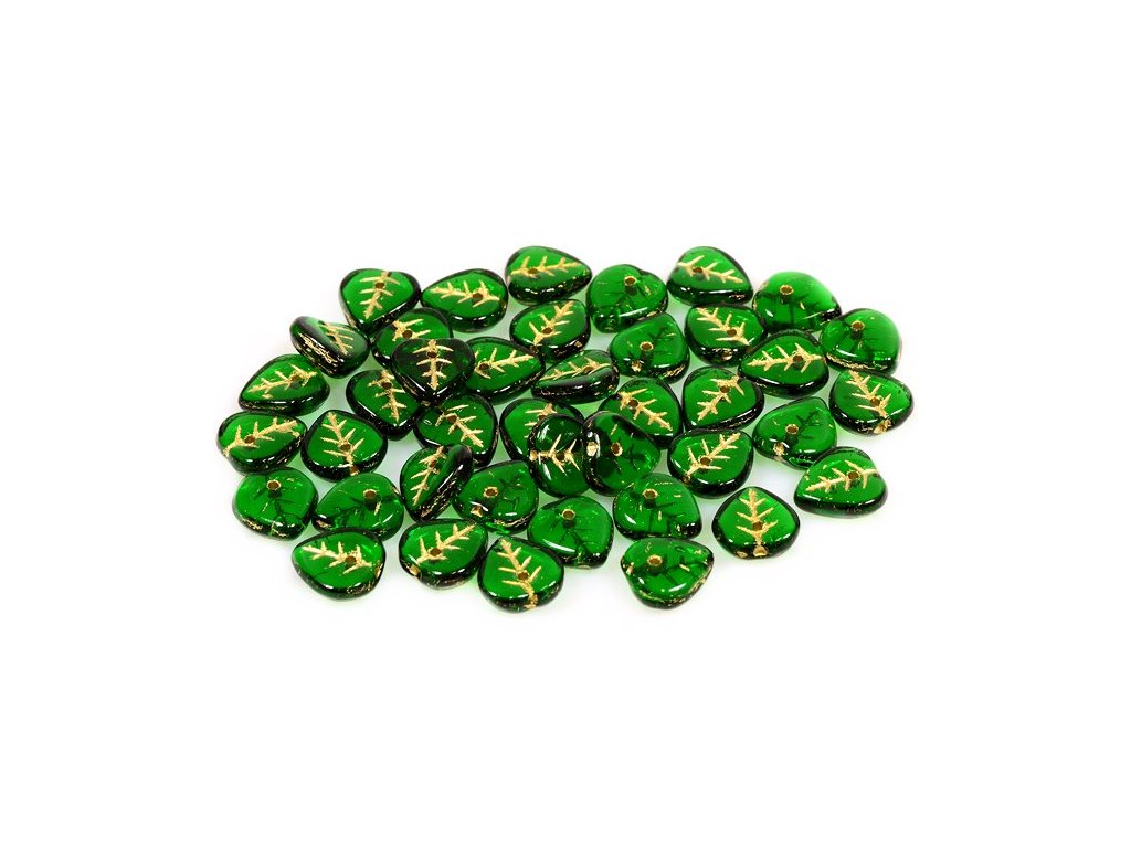 Heart Leaf Beads 50140/54202 Glass Czech Republic