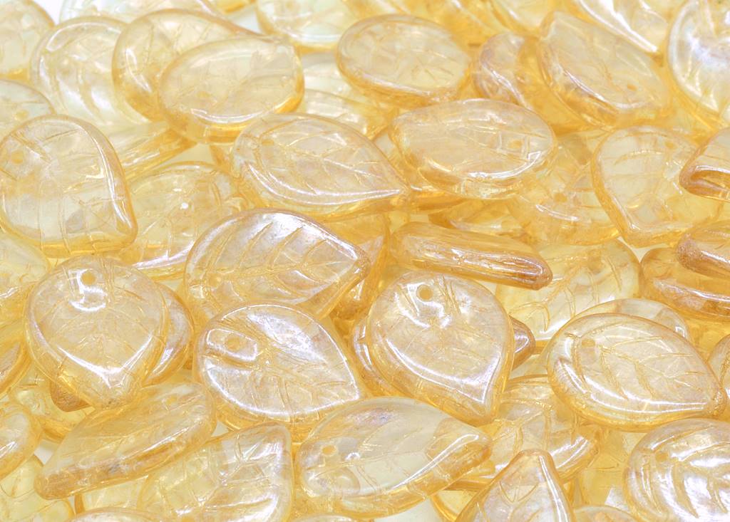 Apple Leaf Beads 18 x 13 mm, Crystal Luster Brown Full Coated (30-14413), Bohemia Crystal Glass, Czechia 11100076