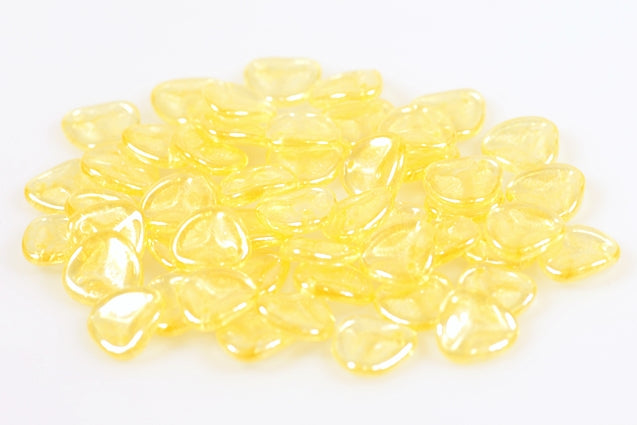 Rose Petal Beads 8 x 7 mm, Crystal Luster Yellow Full Coated (30-14483), Bohemia Crystal Glass, Czechia 11100077