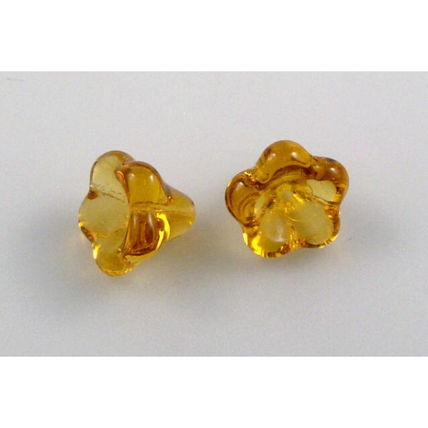 Bell Flower Beads 11 x 13 mm, Transparent Orange (10060), Bohemia Crystal Glass, Czechia 11100240