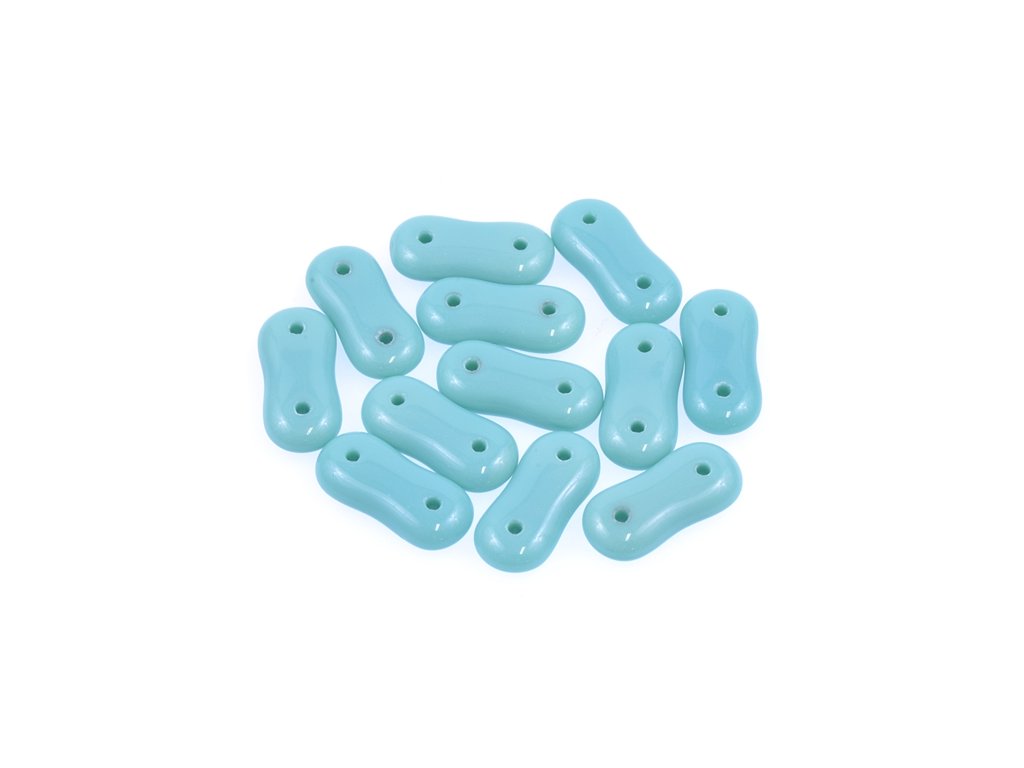 2-hole Spacer Pressed Beads Turquoise Glass Czech Republic