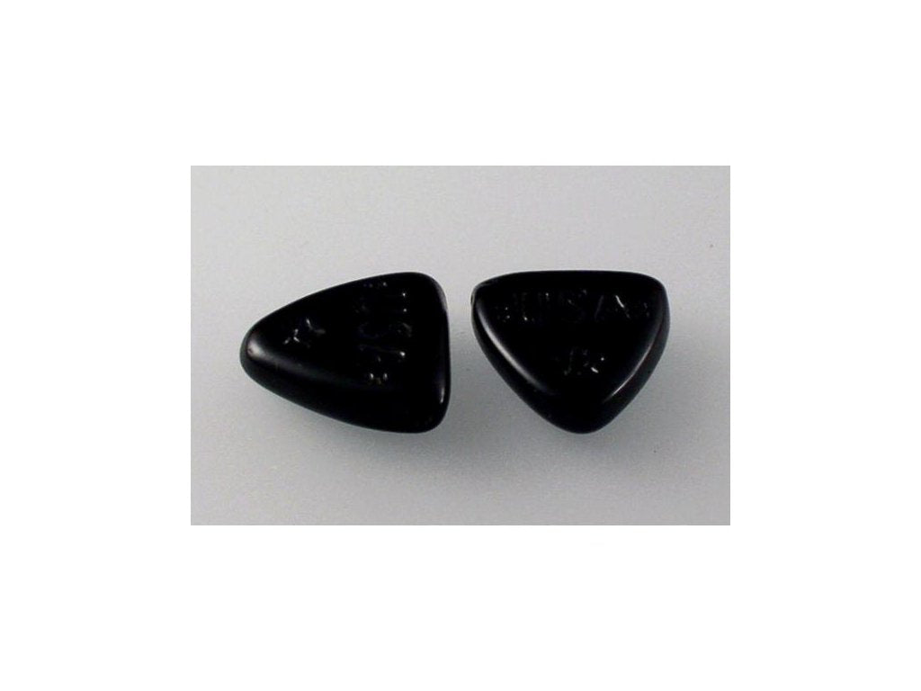 Flat Triangle Beads Black Glass Czech Republic