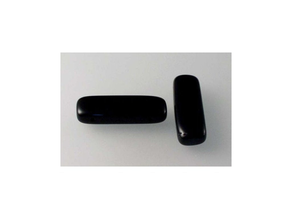 2-hole Flat Rectangle Beads Black Glass Czech Republic