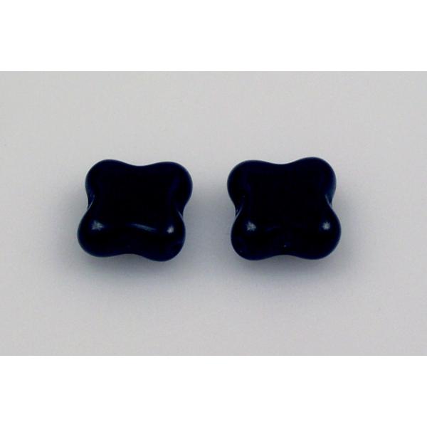 Pressed Beads 4-point star with diagonal hole 10 mm, Black (23980), Bohemia Crystal Glass, Czechia 11101317