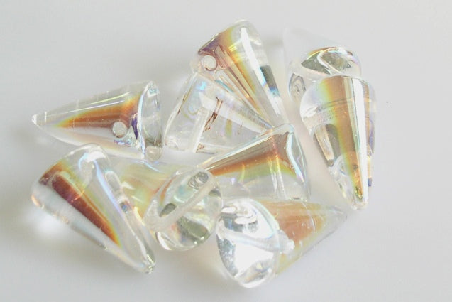 Spike Thorn Beads 12 x 18 mm, Crystal Ab (30-28701), Bohemia Crystal Glass, Czechia 11101321