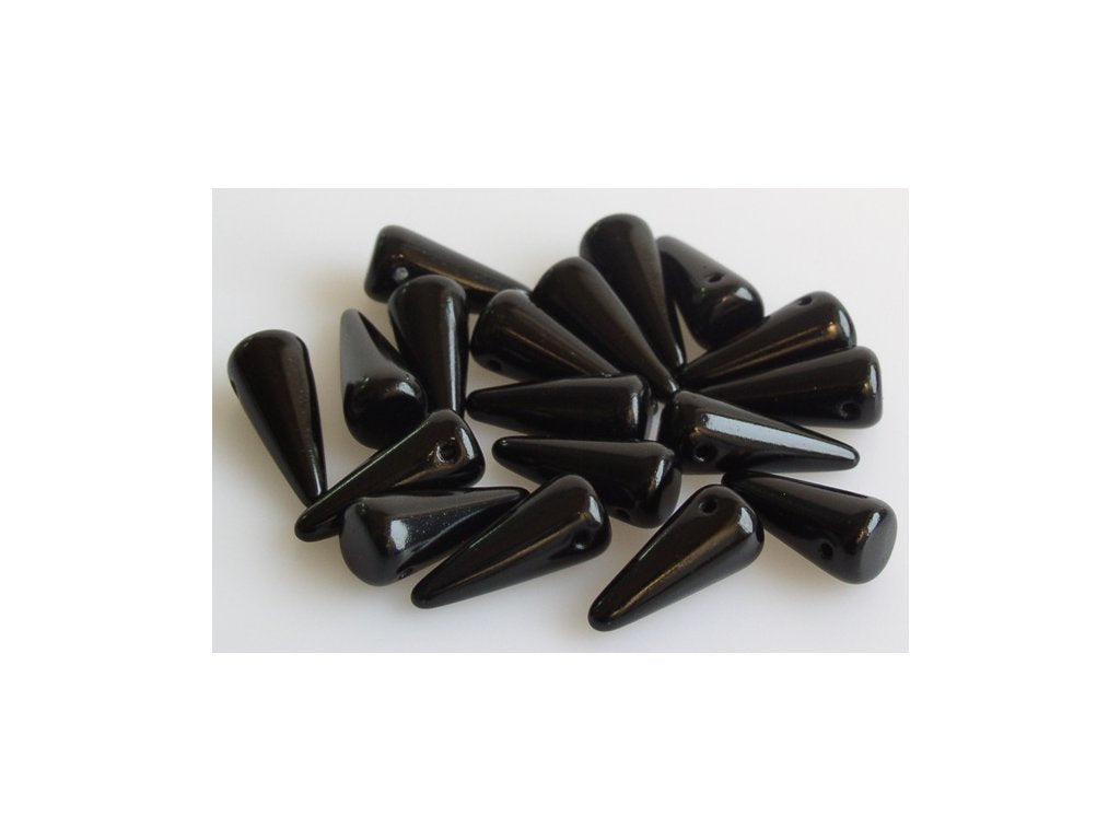 Spike Thorn Beads Black Glass Czech Republic