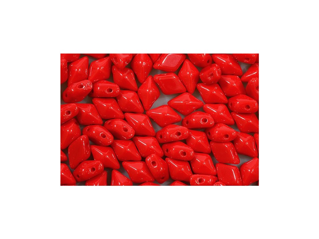 DiamonDuo 2-hole Beads Rhombus Gemduo Opaque Red Glass Czech Republic