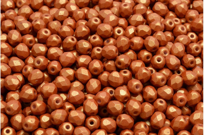 ファセット加工ラウンドビーズ、チョークホワイト 24104 (03000-24104)、ボヘミアクリスタルガラス、チェコ共和国