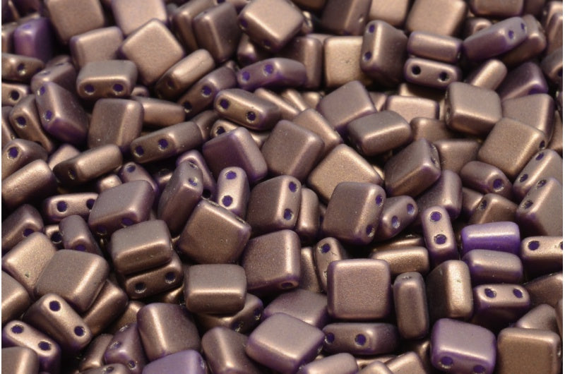 2穴ブリックビーズ、ホワイト 24107 (02010-24107)、ガラス、チェコ共和国