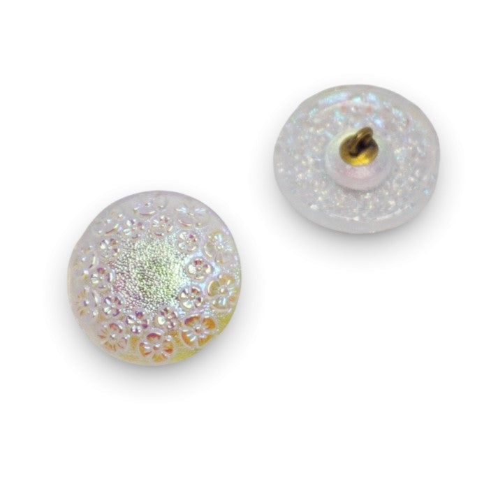 1 pcs Hand Painted Glass Buttons with ornament, size 10 (22.5 mm), Czech Republic