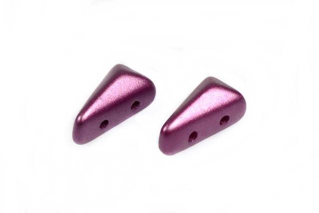 Vexolo 2-hole Triangle Beads 5 x 8 mm, Chalk White Burgundy (3000-25031), Bohemia Crystal Glass, Czechia 11109034