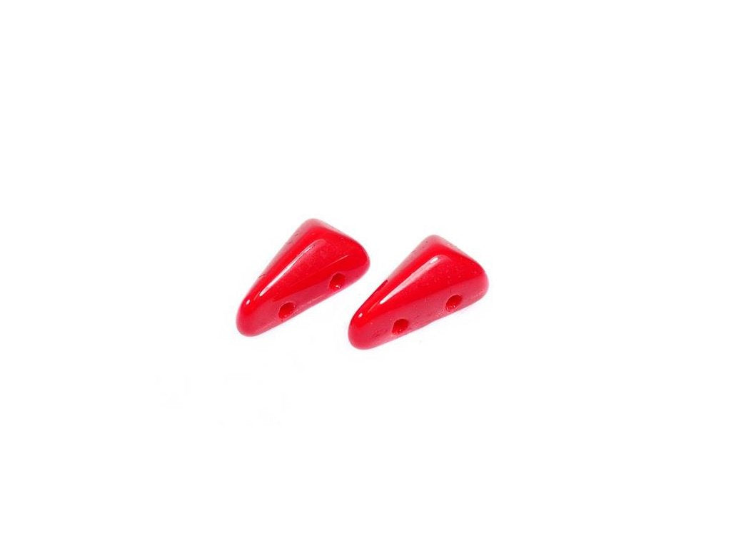 Vexolo 2-hole Triangle Beads Opaque Red Glass Czech Republic