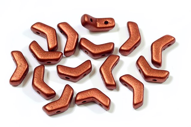 Arrow 2-hole Beads Ava Eva 5 x 8 mm, Copper Matt (1750), Bohemia Crystal Glass, Czechia 11109035