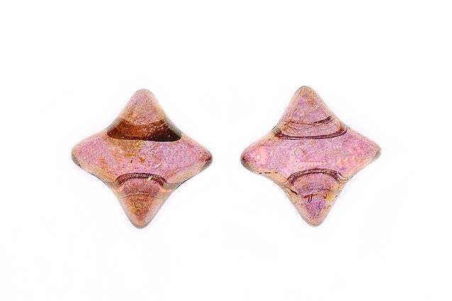 WibeDuo 2-hole Beads Star Cross 8 x 8 mm, Crystal Stain With Luster Red (30-65491), Bohemia Crystal Glass, Czechia 11109036