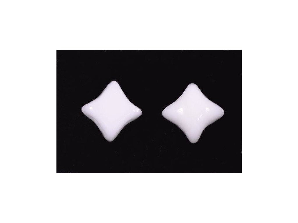 WibeDuo 2-hole Beads Star Cross Chalk White Glass Czech Republic