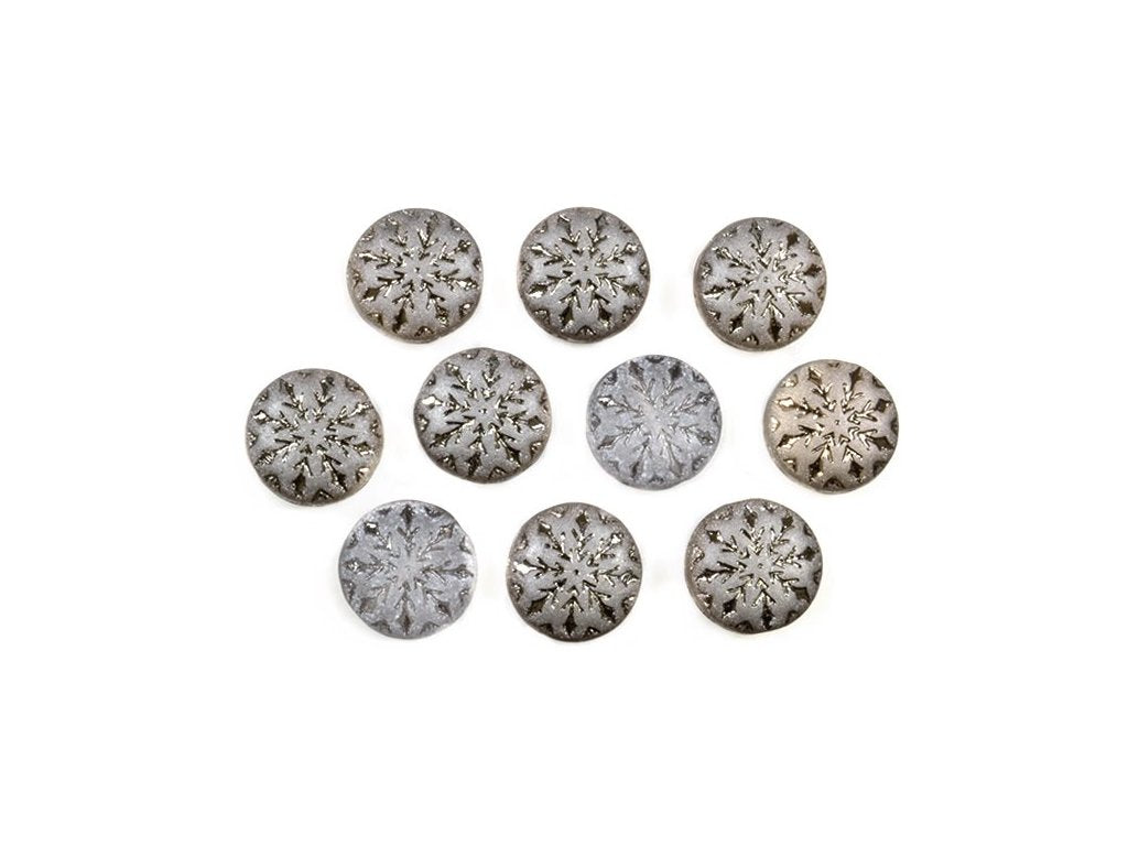 Snowflake Beads 00030/27471 Glass Czech Republic