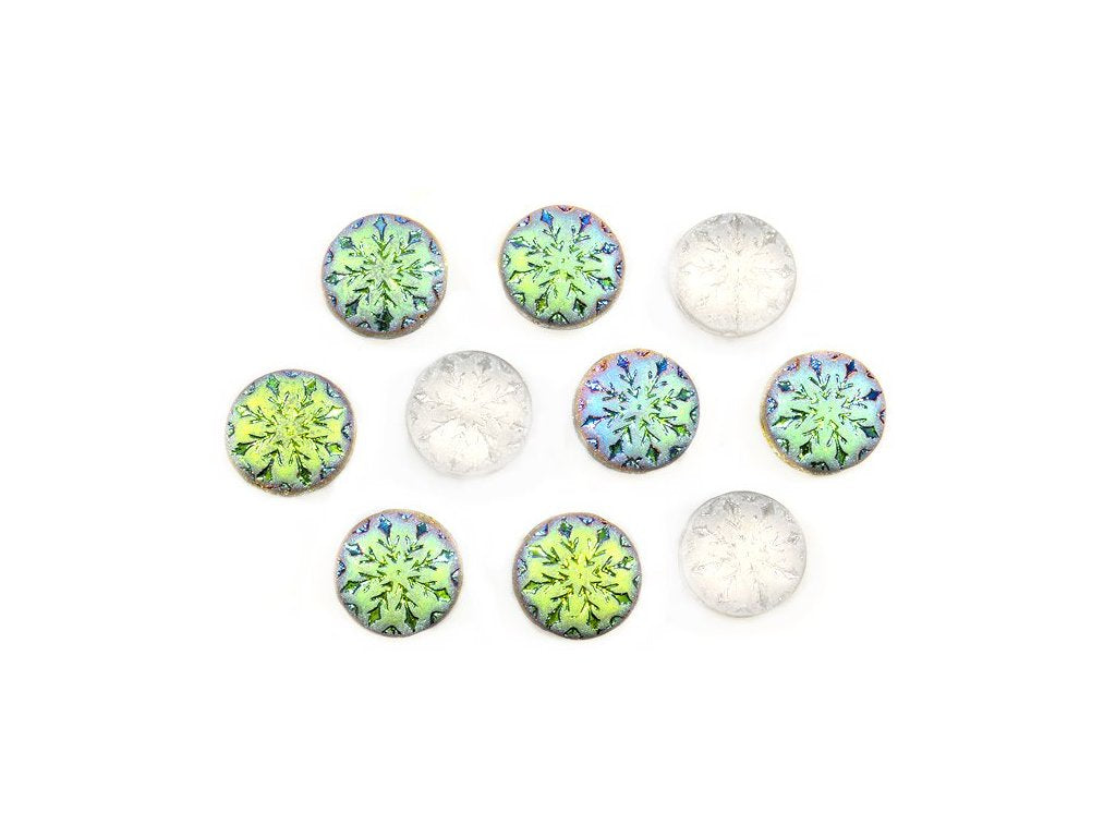 Snowflake Beads 00030/28171 Glass Czech Republic