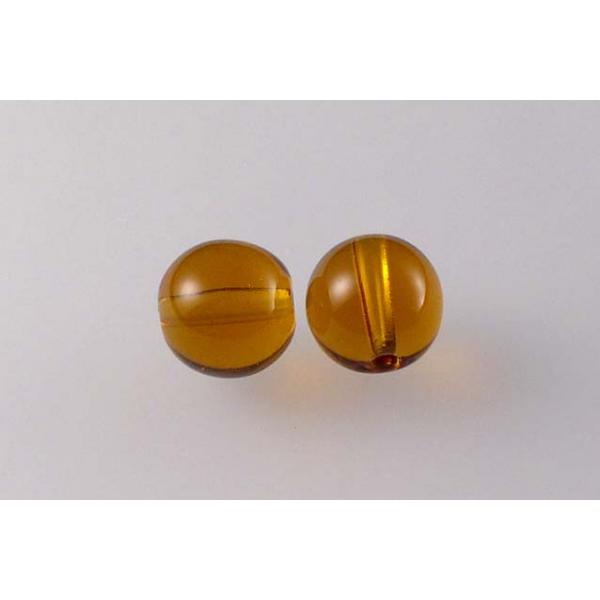 Round Pressed Beads 10 mm, Transparent Orange (10080), Bohemia Crystal Glass, Czechia 11119001