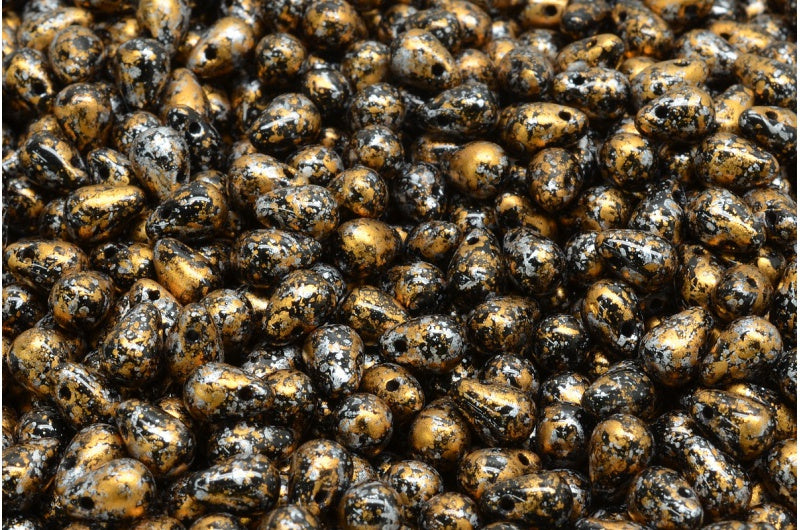 ドロップビーズ、ブラック 45704 (23980-45704)、ガラス、チェコ共和国