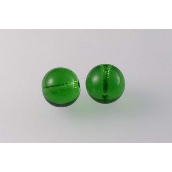 Round Pressed Beads 10 mm, Transparent Green (50030), Bohemia Crystal Glass, Czechia 11119001