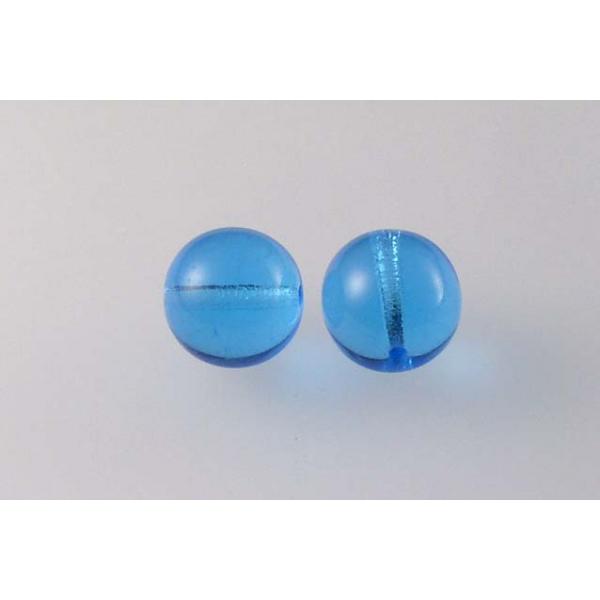 Round Pressed Beads 10 mm, Transparent Aqua (60010), Bohemia Crystal Glass, Czechia 11119001