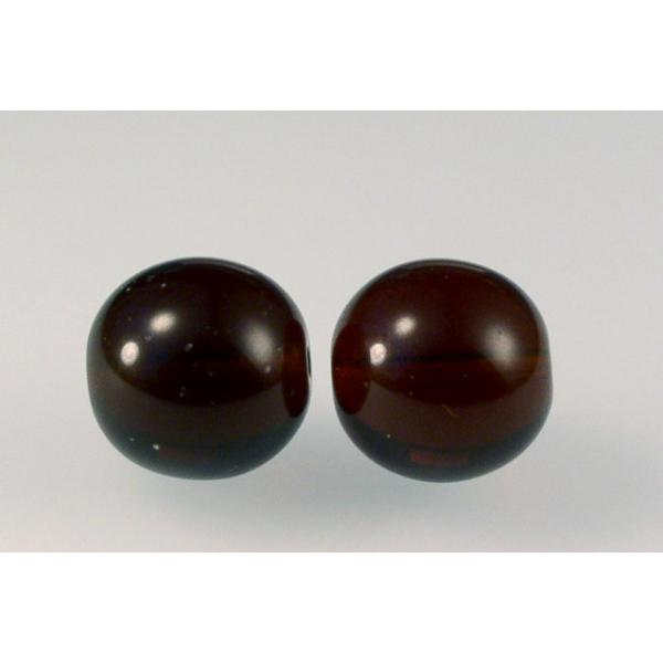 Round Pressed Beads 12 mm, Transparent Brown (10110), Bohemia Crystal Glass, Czechia 11119001