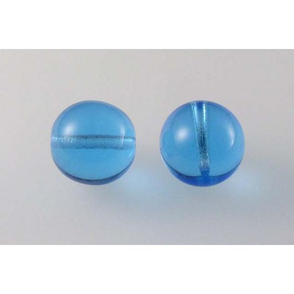 Round Pressed Beads 12 mm, Transparent Aqua (60010), Bohemia Crystal Glass, Czechia 11119001