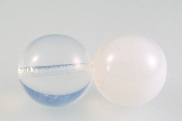 Round Pressed Beads 14 mm, Opal White (1000), Bohemia Crystal Glass, Czechia 11119001