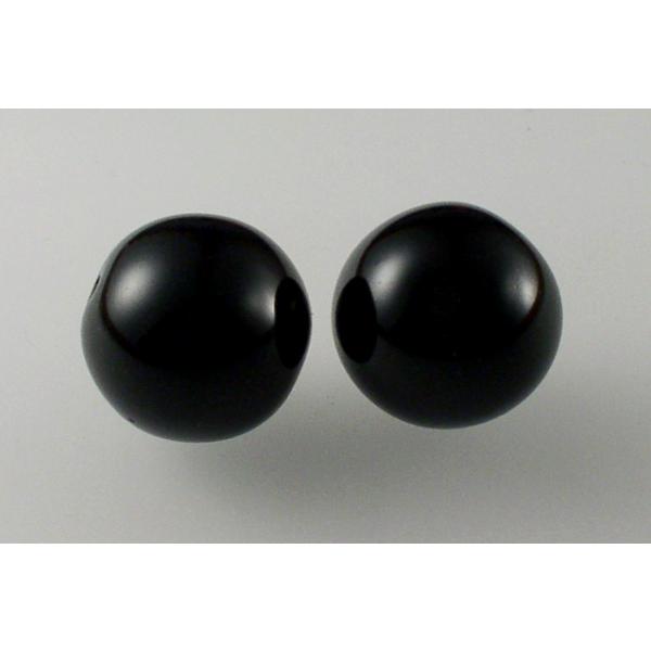 Round Pressed Beads 16 mm, Black (23980), Bohemia Crystal Glass, Czechia 11119001