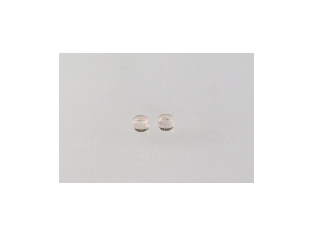 Round Pressed Beads Transparent Pink Glass Czech Republic