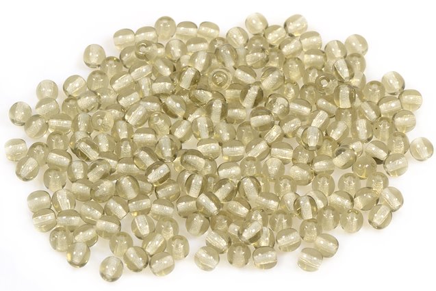 Round Pressed Beads 4 mm, Gray (40000), Bohemia Crystal Glass, Czechia 11119001