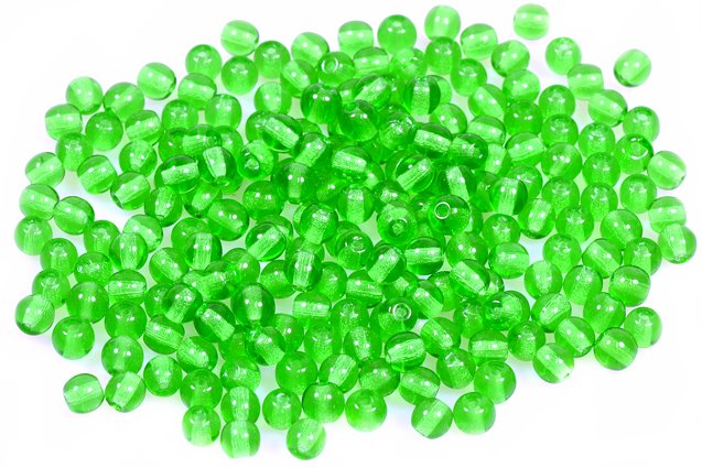 Round Pressed Beads 4 mm, Emerald Green (50120), Bohemia Crystal Glass, Czechia 11119001