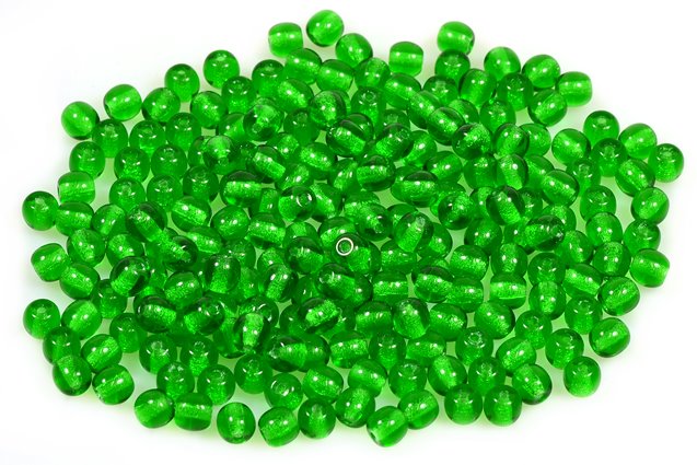 Round Pressed Beads 4 mm, Transparent Green (50140), Bohemia Crystal Glass, Czechia 11119001