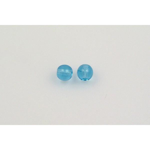 Round Pressed Beads 4 mm, Transparent Aqua (60020), Bohemia Crystal Glass, Czechia 11119001