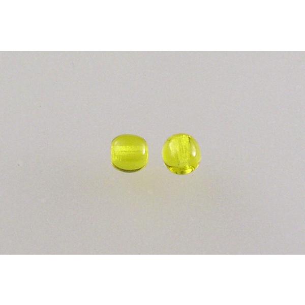 Round Pressed Beads 4 mm, Transparent Yellow (80000), Bohemia Crystal Glass, Czechia 11119001