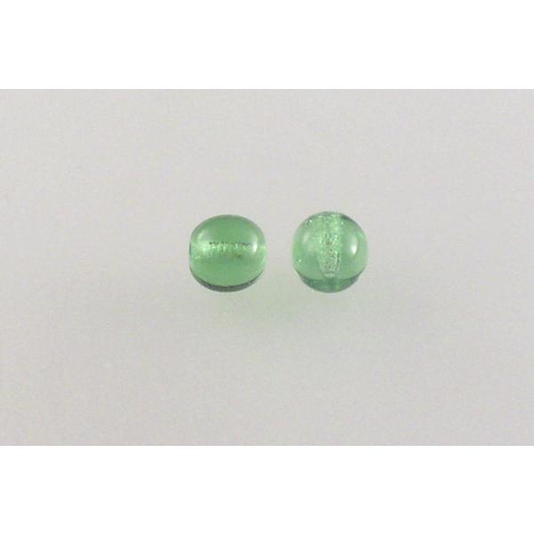 Round Pressed Beads 6 mm, Transparent Green (50020), Bohemia Crystal Glass, Czechia 11119001