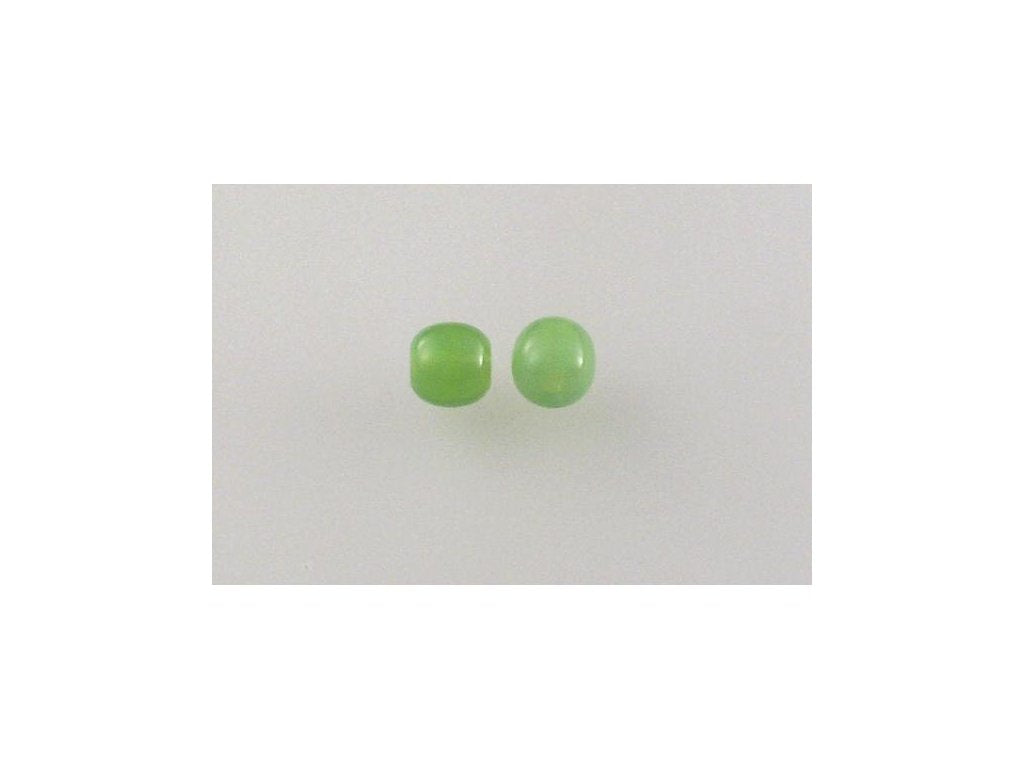 Round Pressed Beads Opal Green Glass Czech Republic
