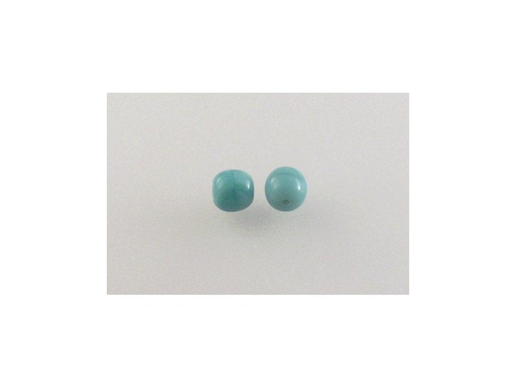 Round Pressed Beads Turquoise Glass Czech Republic