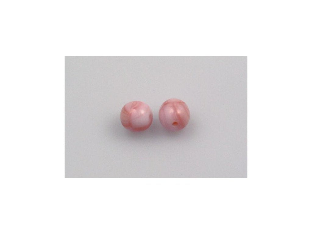 Round Pressed Beads Opaque Pink Glass Czech Republic
