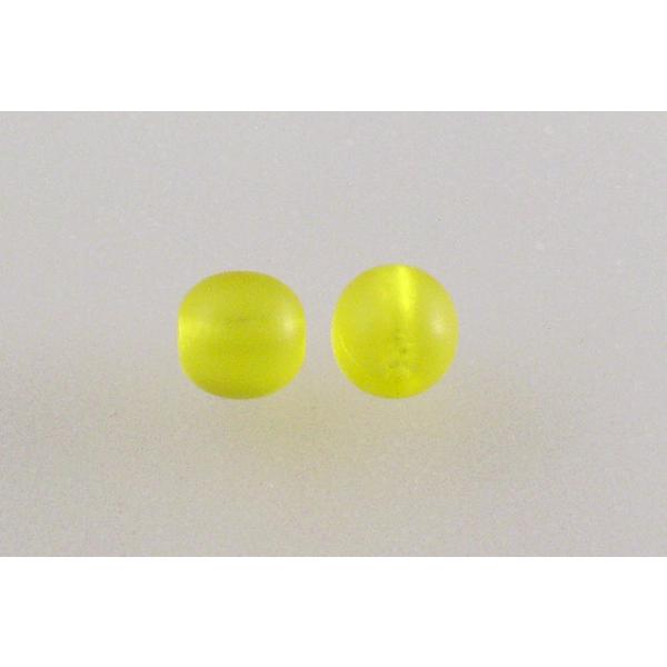Round Pressed Beads 6 mm, Transparent Yellow Matte (80010-84110), Bohemia Crystal Glass, Czechia 11119001