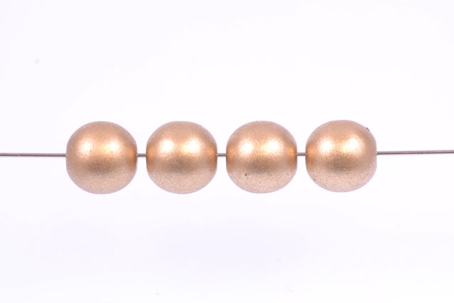 Round Pressed Beads 7 mm, Aztec Pale Gold (1710), Bohemia Crystal Glass, Czechia 11119001