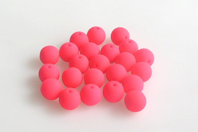 Round Pressed Beads 8 mm, Chalk White Neon Pink (3000-25123), Bohemia Crystal Glass, Czechia 11119001