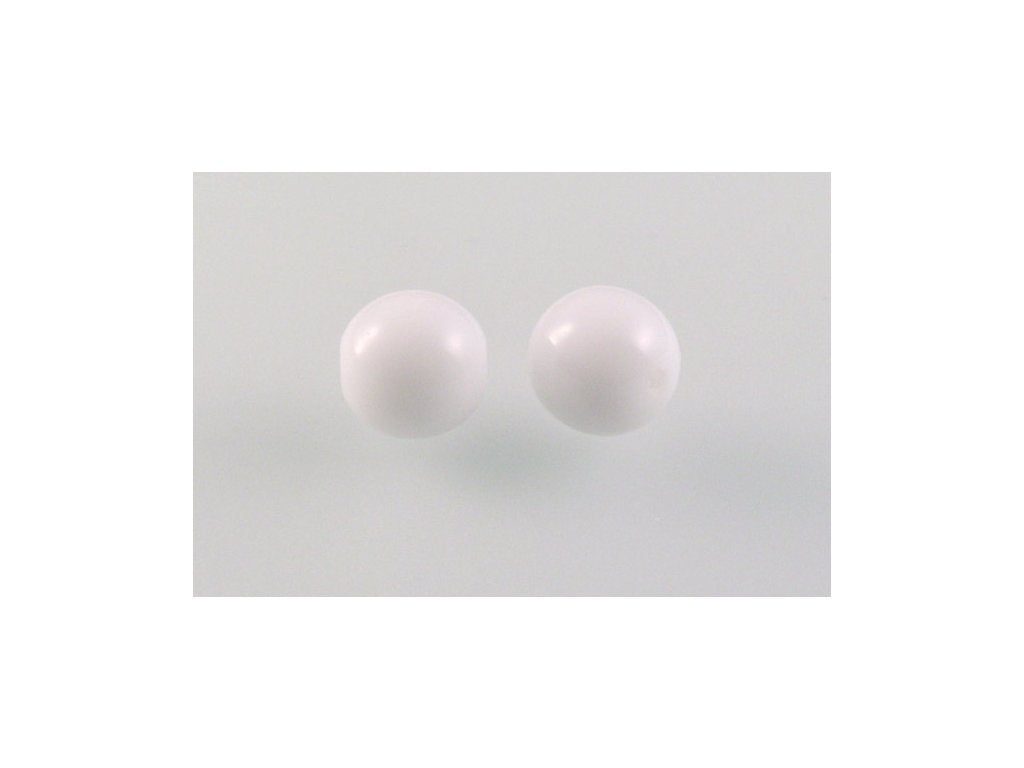 Round Pressed Beads Chalk White Glass Czech Republic